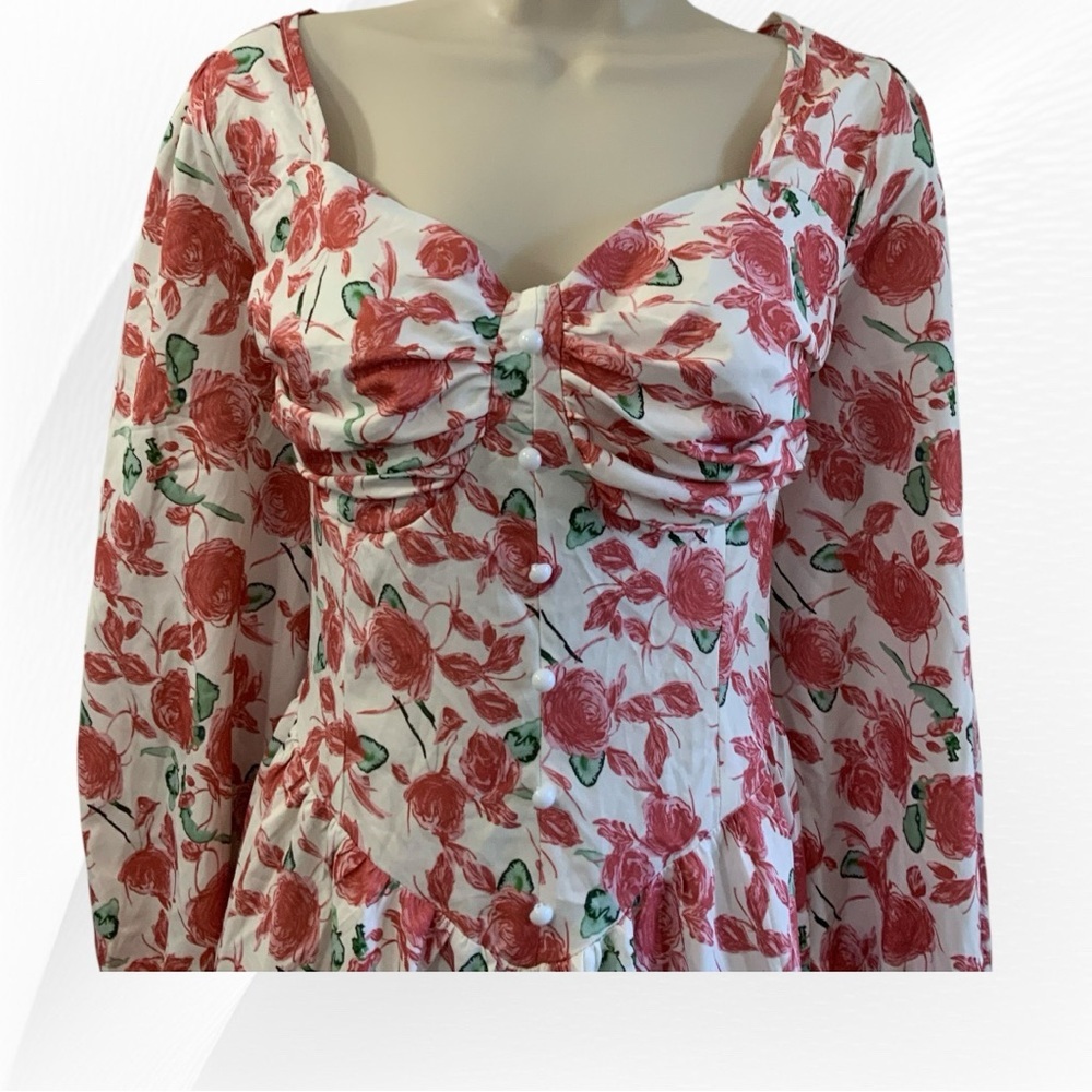 Shein Curve Gorgeous Rose Printed Dress  Size 1X - Picture 4 of 6